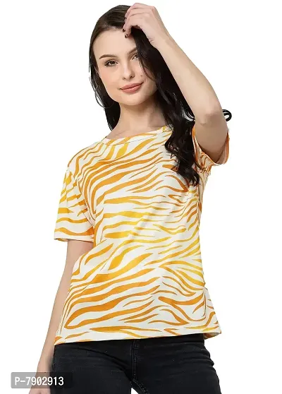 LEOTUDE Regular Fit Half Sleeve Camo Print Women's Tshirt