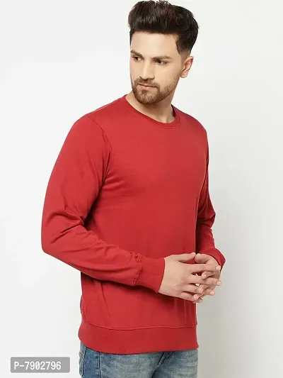 LEOTUDE Men's Cotton Hooded Neck, Zipper and Round Neck Sweatshirt-thumb3