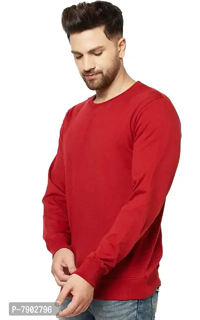 LEOTUDE Men's Cotton Hooded Neck, Zipper and Round Neck Sweatshirt-thumb0