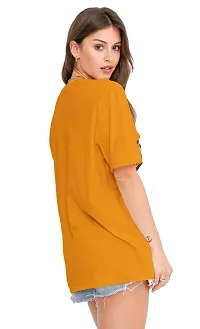 LEOTUDE Oversized Cotton Blend Half Sleeve Womens T-Shirts-thumb2