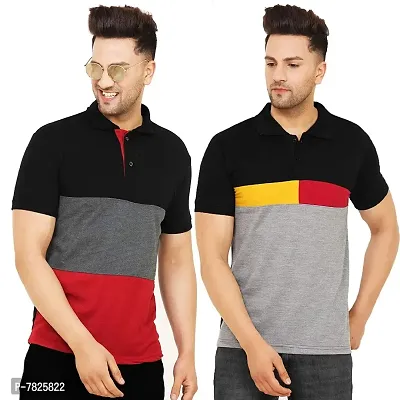 LEOTUDE Regular Fit Half Sleeve Men's Polo T-Shirt Combo (Pack of 2)