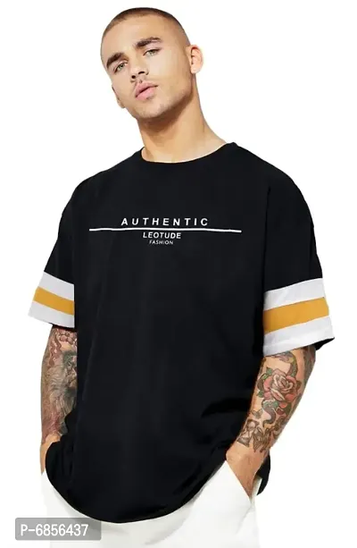 Trendy Cotton Blend Oversized Half Sleeve T-Shirts For Men