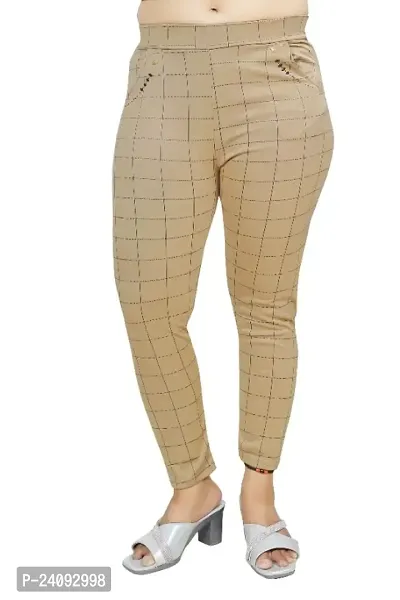 Buy Rocca Women's Printed Stretchable Cream Black Jeggings Combo