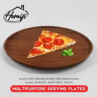Homifi Wooden Plano Handmade 12 (inch) Plate Dinner Plate/Thali Multipurpose for Serving Salads/Fruit/Pizza/Dry Fruits for Dining Table  Kitchenware-thumb1