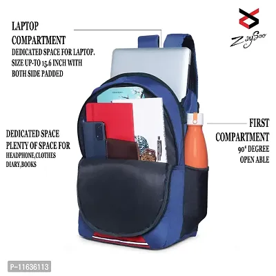 Zaysoo School Bags for Boys and Girls Genuine Backpack Coaching Bag Multiuse Bag II School Backpack (Navy Blue 25L)-thumb3