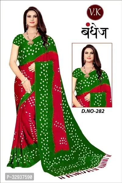 Elegant Multicoloured Art Silk Printed Saree With Blouse Piece For Women-thumb0