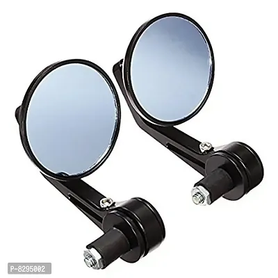 Delhi Deals Right, Left Stylist Side Handle Bar Mirror Round for - All Bikes Royal Enfield, Bajaj, Hero, Any Scooter, Black-thumb4