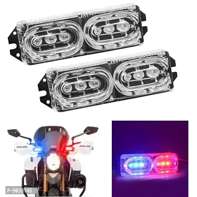 mported Led Opposite Flash Light RED Blue Strobe Flash Police Light Emergency Warning Light for Bikes  Motorcycle (Set of 2) Car Fancy Lights (Multicolor)-thumb0