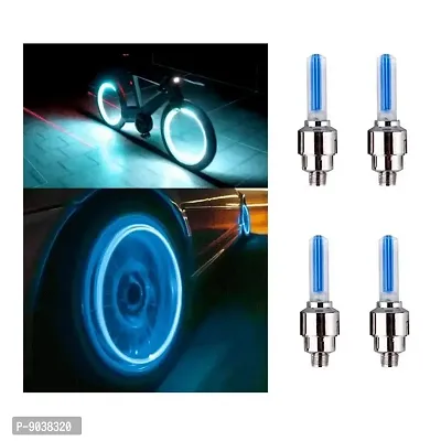 Bike/Bicycle Tyre Led Light Rim Valve Cap Flashing with Moti Combo Pack for Car Motorcycles (Bike Led Lights)-thumb0