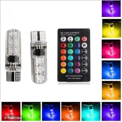 LED Parking Bulb with IR Remote for All Cars and Bikes (Pack of 2, Small, Multi-color)-thumb2