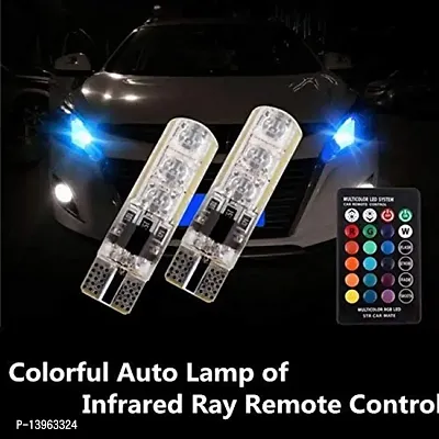 LED Parking Bulb with IR Remote for All Cars and Bikes (Pack of 2, Small, Multi-color)-thumb3