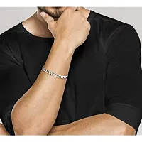 Stylish Boys Bracelet Silver Plated Stainless Steel Chain Style Silver Bracelet For Mens Jewellery Stylish Bracelets Mens Accoseries-thumb1