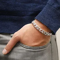 Stylish Boys Bracelet Silver Plated Stainless Steel Chain Style Silver Bracelet For Mens Jewellery Stylish Bracelets Mens Accoseries-thumb2