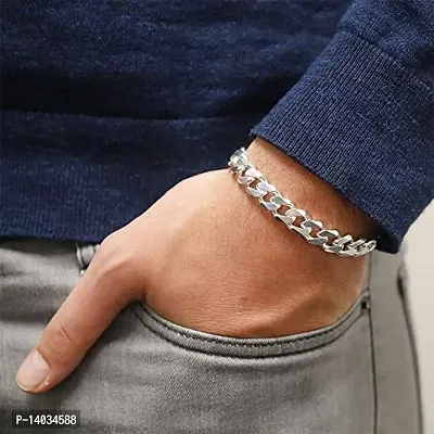 Stylish Boys Bracelet Silver Plated Stainless Steel Chain Style Silver Bracelet For Mens Jewellery Stylish Bracelets Mens Accoseries-thumb3
