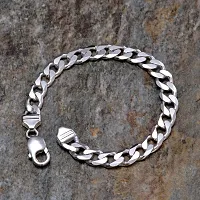 Stylish Boys Bracelet Silver Plated Stainless Steel Chain Style Silver Bracelet For Mens Jewellery Stylish Bracelets Mens Accoseries-thumb3