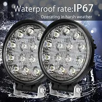 14 LED Round Fog Light Waterproof Driving Spot Flood Beam Roof Bar Bumper Lamp Pod for Motorcycles, Cars, Jeeps and Bikes (42W, White, 2 PC-thumb4
