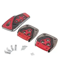 3 Pcs Non-Slip Manual CS-375 Car Pedals kit Pad Covers Set Compatible all types of cars(Red)-thumb3