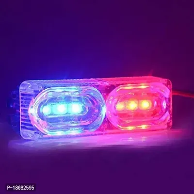 Led Opposite Flash Light RED Blue Strobe Flash Police Light Emergency Warning Light for Bikes  Motorcycle (Set of 2) Car Fancy Lights (Multicolor)-thumb3