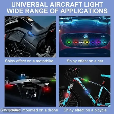 Airplane Light (7 Colors) Waterproof Universal Warning Signal Blinker LED Strobe Rechargeable Safety Light for Bike Motorcycles Cars Bicycle-thumb2