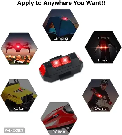 Airplane Light (7 Colors) Waterproof Universal Warning Signal Blinker LED Strobe Rechargeable Safety Light for Bike Motorcycles Cars Bicycle-thumb3