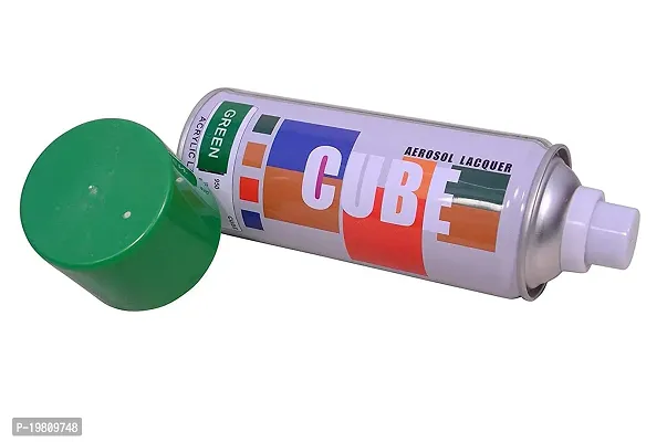 Cube Aerosol Acrylic Multi purpose Fast-Drying Spray Paint Applicable On Vinyl, Wood, Fiberglass, Plastic, Metal Or More/1 Quantity -  (Green)-thumb3