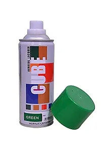 Cube Aerosol Acrylic Multi purpose Fast-Drying Spray Paint Applicable On Vinyl, Wood, Fiberglass, Plastic, Metal Or More/1 Quantity -  (Green)-thumb1