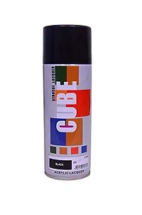 Cube Aerosol Acrylic Multi purpose Fast-Drying Spray Paint Applicable On Vinyl, Wood, Fiberglass, Plastic, Metal Or More/1 Quantity - (MattBlack)-thumb1