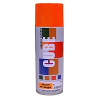 Cube Aerosol Acrylic Multi purpose Fast-Drying Spray Paint Applicable On Vinyl, Wood, Fiberglass, Plastic, Metal Or More/1 Quantity -  (Orange)-thumb2