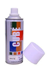 Cube Aerosol Acrylic Multi purpose Fast-Drying Spray Paint Applicable On Vinyl, Wood, Fiberglass, Plastic, Metal Or More/1 Quantity  (White)-thumb1