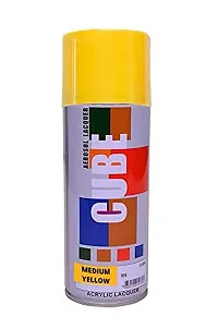 Cube Aerosol Acrylic Multi purpose Fast-Drying Spray Paint Applicable On Vinyl, Wood, Fiberglass, Plastic, Metal Or More/1 Quantity - Yellow (Yellow)-thumb1