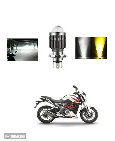 Led Headlight Bulb with Lens 28W Two Color White/Yellow Light H4 Lamp Compatible With For Bike .