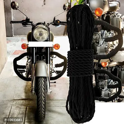 Leg Guard Rope , Extra Long 28 Meters Long  Heavy Leg Guard Rope Black For Royal Enfield Bullet and all Other Bikes-thumb5