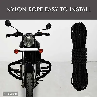 Leg Guard Rope , Extra Long 28 Meters Long  Heavy Leg Guard Rope Black For Royal Enfield Bullet and all Other Bikes-thumb4