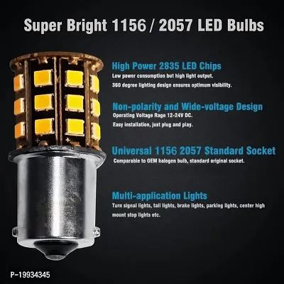 Super Bright Universal 360deg; Reflecting LED Indicator Bulbs Set of 4 Indicator Light For Bikes And Cars (Cross Pin) Orange-thumb2