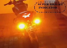 Super Bright Universal 360deg; Reflecting LED Indicator Bulbs Set of 4 Indicator Light For Bikes And Cars (Cross Pin) Orange-thumb2