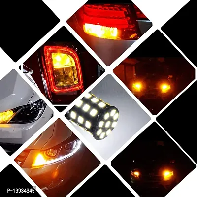 Super Bright Universal 360deg; Reflecting LED Indicator Bulbs Set of 4 Indicator Light For Bikes And Cars (Cross Pin) Orange-thumb5