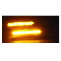 KTM Style Sleek Type LED Indicators Turning Signal lamps Blinkers Bulb Set of-2 (Bike Indicator Lights High Power Motorcycle) 100% Rubber Flexibility-(Yellow-thumb2