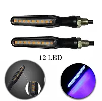 KTM Running Type Matrix LED Indicators Turning Signal lamps Blinkers Bulb Set of 2 (Bike Indicator Lights High Power Motorcycle) 100% Rubber Flexibility-(Blue)-thumb3