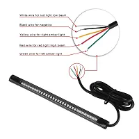 DC Power 12V Imported License Plate LED Light Strip with 48 SMD LEDs for Brake Stop Turn Signal Universal For All Bikes, Motorcycle, Scooties (Pack Of 1, 8 Inches) | Red And Yellow-thumb1