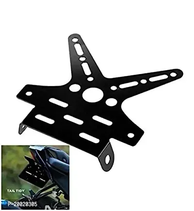 Adjustable Tail Tidy Number Plate Holder/License Plate Holder Bracket for Yamaha R15 V3 (Black) Bike Number Plate (Aluminium 10 cm x 15 cm)-thumb0