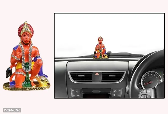 Hanuman ji Statue, Bajrang Bali Hanuman Idol for Car Dashboard Home Gift God Idol-thumb3