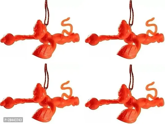 Plastic Flying Lord Hanuman Car Hanging Idol- 4 Inches (Pack of 4) (Plastic, Orange)