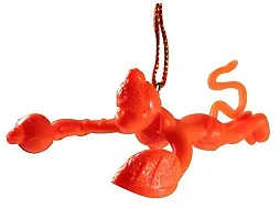 Plastic Flying Lord Hanuman Car Hanging Idol- 4 Inches (Pack of 4) (Plastic, Orange)-thumb1