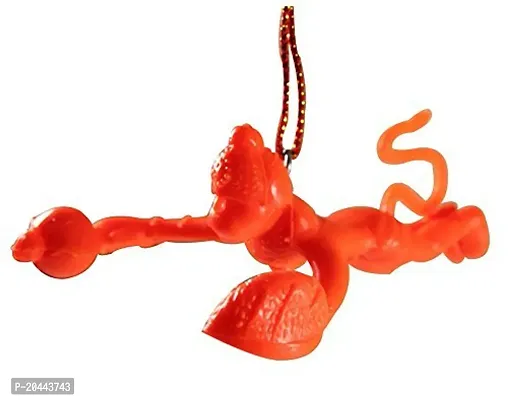 Plastic Flying Lord Hanuman Car Hanging Idol- 4 Inches (Pack of 4) (Plastic, Orange)-thumb2