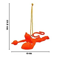 Plastic Flying Lord Hanuman Car Hanging Idol- 4 Inches (Pack of 4) (Plastic, Orange)-thumb2