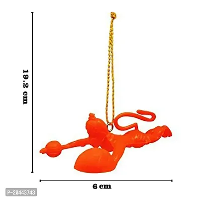 Plastic Flying Lord Hanuman Car Hanging Idol- 4 Inches (Pack of 4) (Plastic, Orange)-thumb3