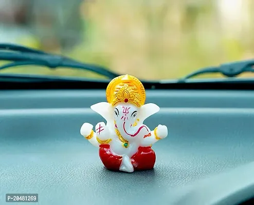 Lord Ganesha Idols for Home Decor, car Dashboard, and Office Decor, Showpiece for Living Room [Multicolor]