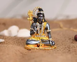 Gold Plated Lord Shiva Statue Car Dashboard - Shiva Idol Showpiece - Lord Blessing Shiv Shankar Bholenath Deity Figurine Home Office Temple Art Decor.-thumb3