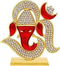 OM Ganesh Idol OM Ganesha Statue Ganpati Vinayaka Murti  Maroon Metal Statue for Home Deacute;cor Car Dashboard Mandir Pooja Murti Temple Puja Office Table Showpiece-thumb2