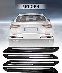 Rubber Car Bumper Protector Guard with Double Chrome Strip for Car for Universal (Black) - 4pcs-thumb4